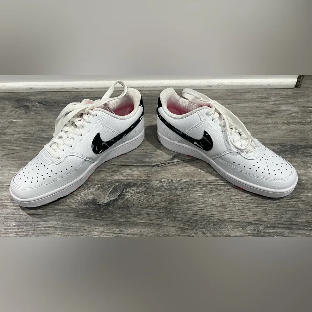 Nike Women’s Court Vision Low White with Hyperpink - Picture 5 of 6